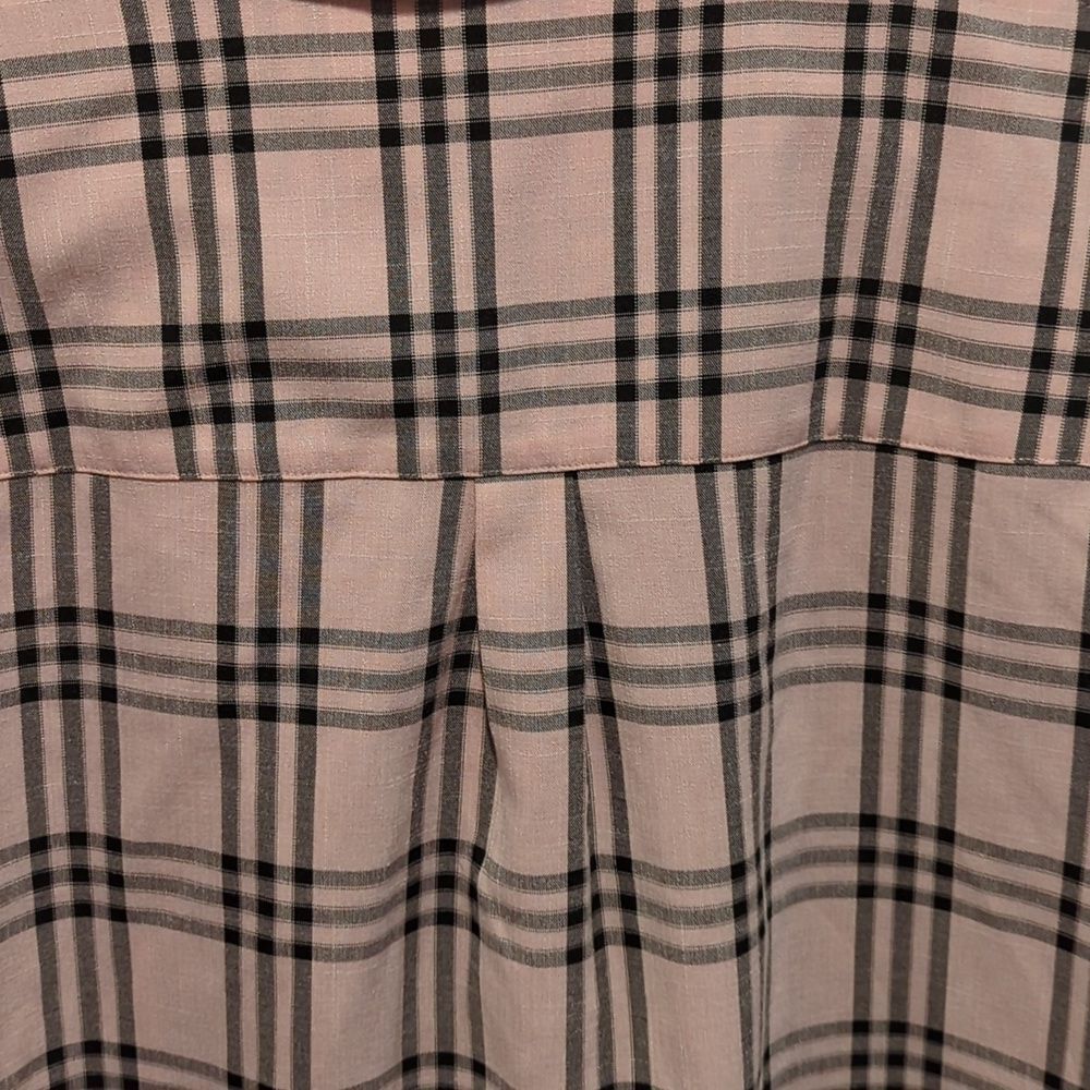 Y2K Grunge Pink Plaid Button-Up Shirt With Pockets Princess Polly M/L Streetwear - Picture 6 of 10